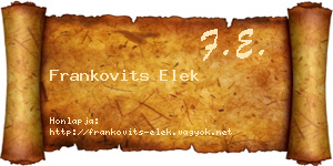 Frankovits Elek névjegykártya